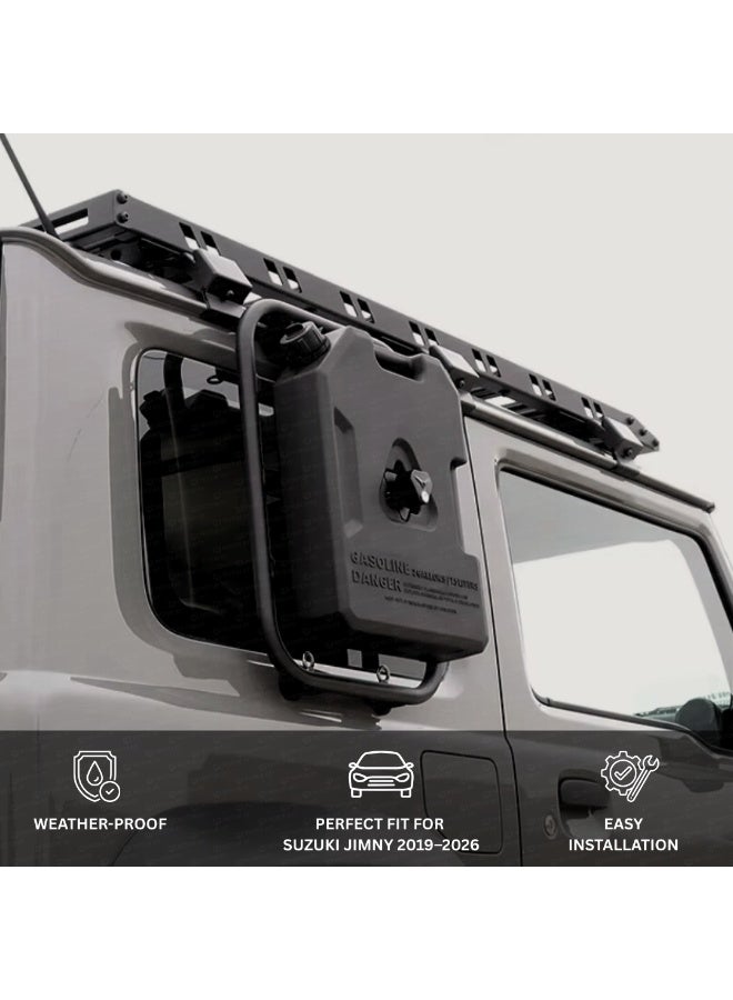 MOTOR FIT Heavy-Duty Side Ladder with Fuel Tank Mount for Suzuki Jimny 2019–2026 | Weather-Proof Steel Exterior | Overland & Off-Road Accessory | OEM Fit | Easy Installation - Image 2